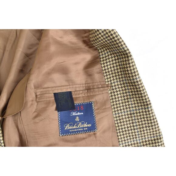 Brooks Brothers 1818 Madison Brown Wool Sport Coat 44L Geometric Two Button - Picture 4 of 9